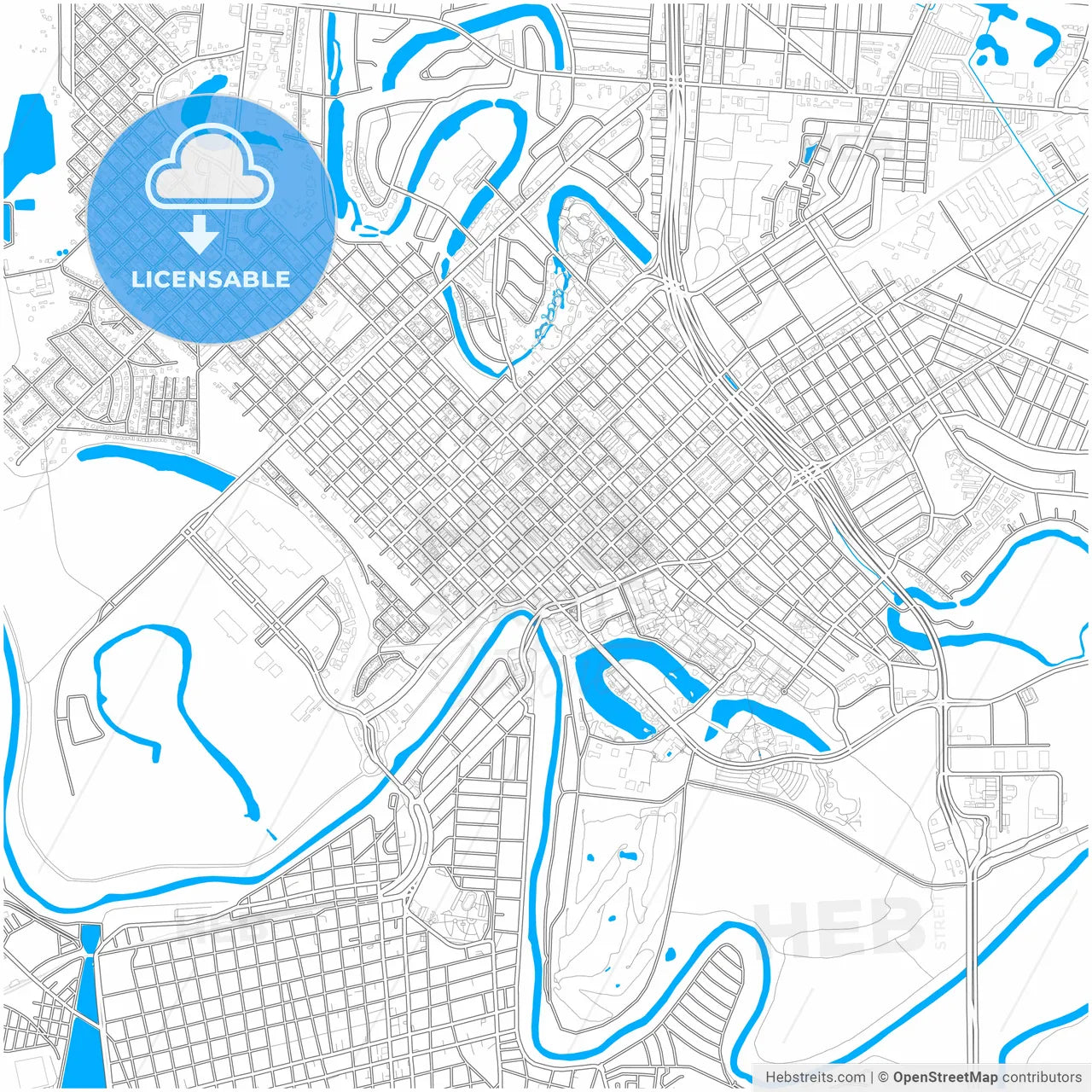 Brownsville, Texas, United States, city map with high resolution roads.