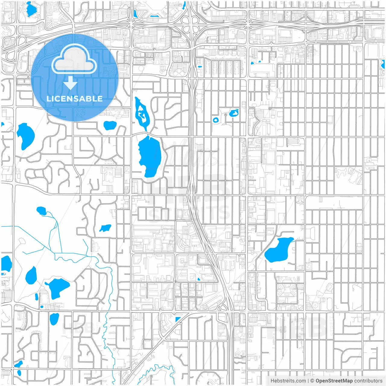 Bloomington, Minnesota, United States, city map with high resolution roads.