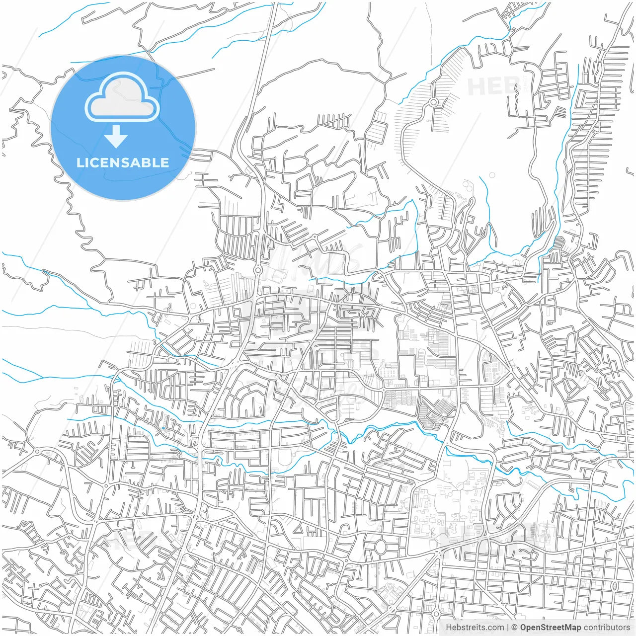 Mejicanos, San Salvador, El Salvador, city map with high resolution roads.