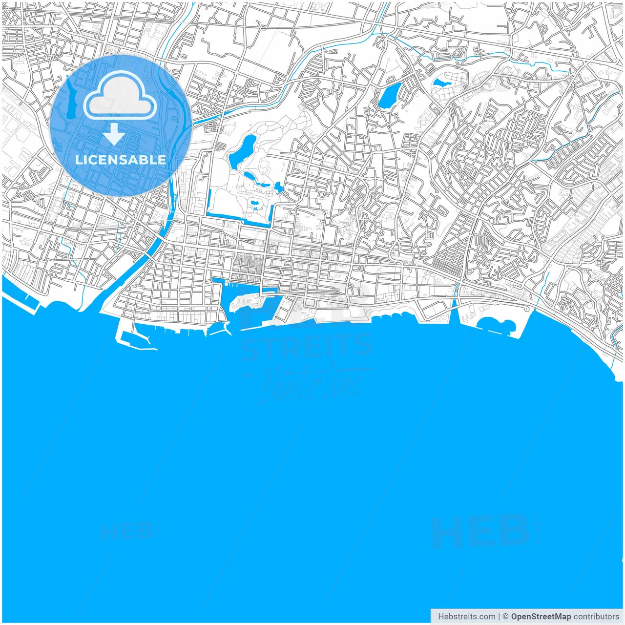 Akashi, Hyōgo, Japan, city map with high resolution roads.