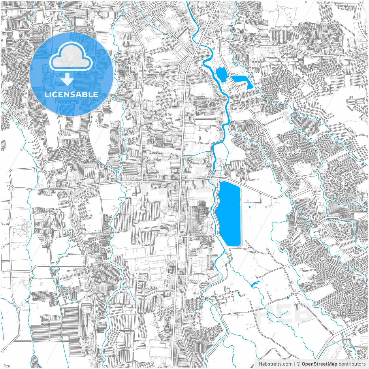 Imus, Cavite, Philippines, city map with high resolution roads.