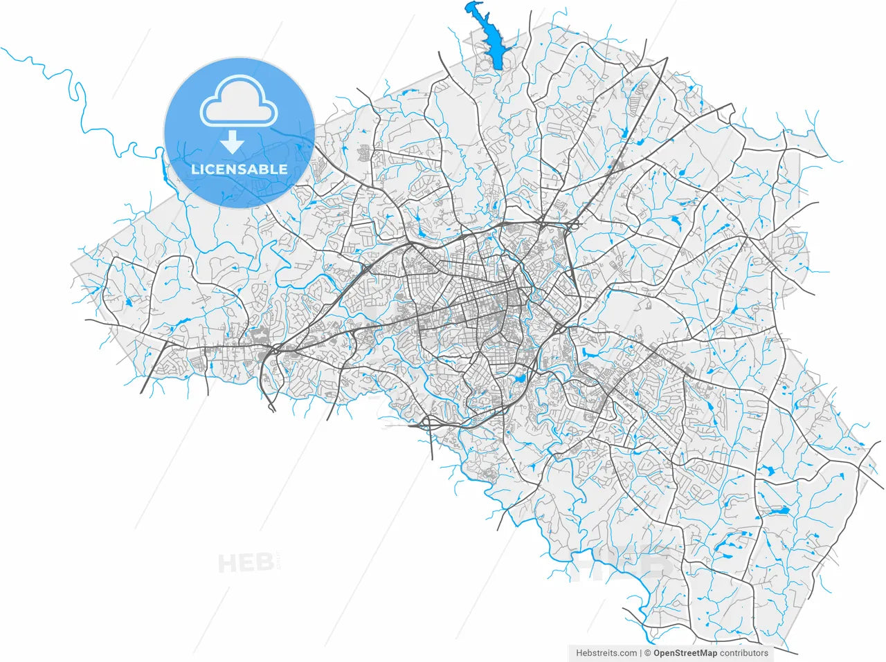 Athens-Clarke County, Georgia, United States, high resolution vector map - Instant download PDF and JPG