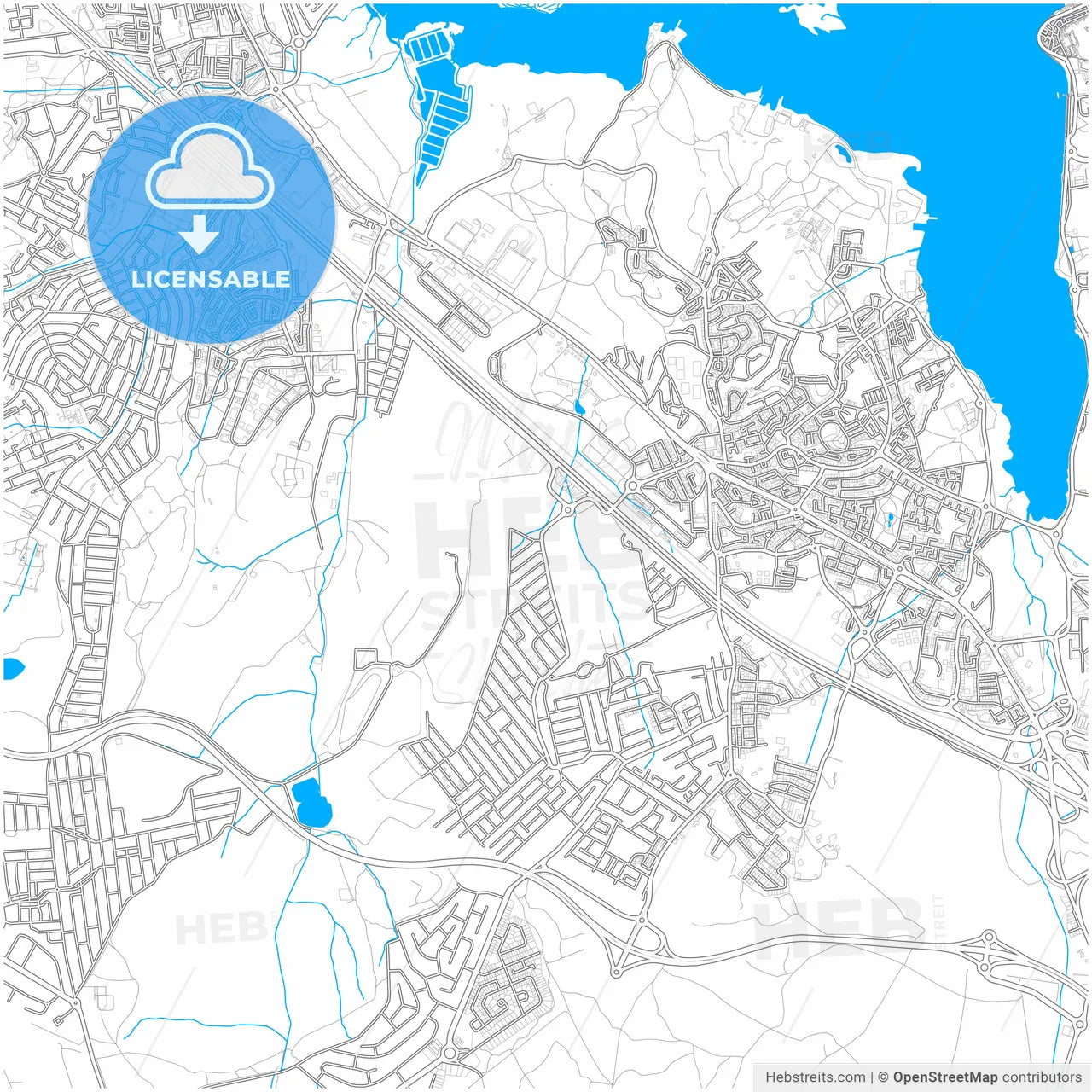 Amora, Setúbal, Portugal, city map with high resolution roads.