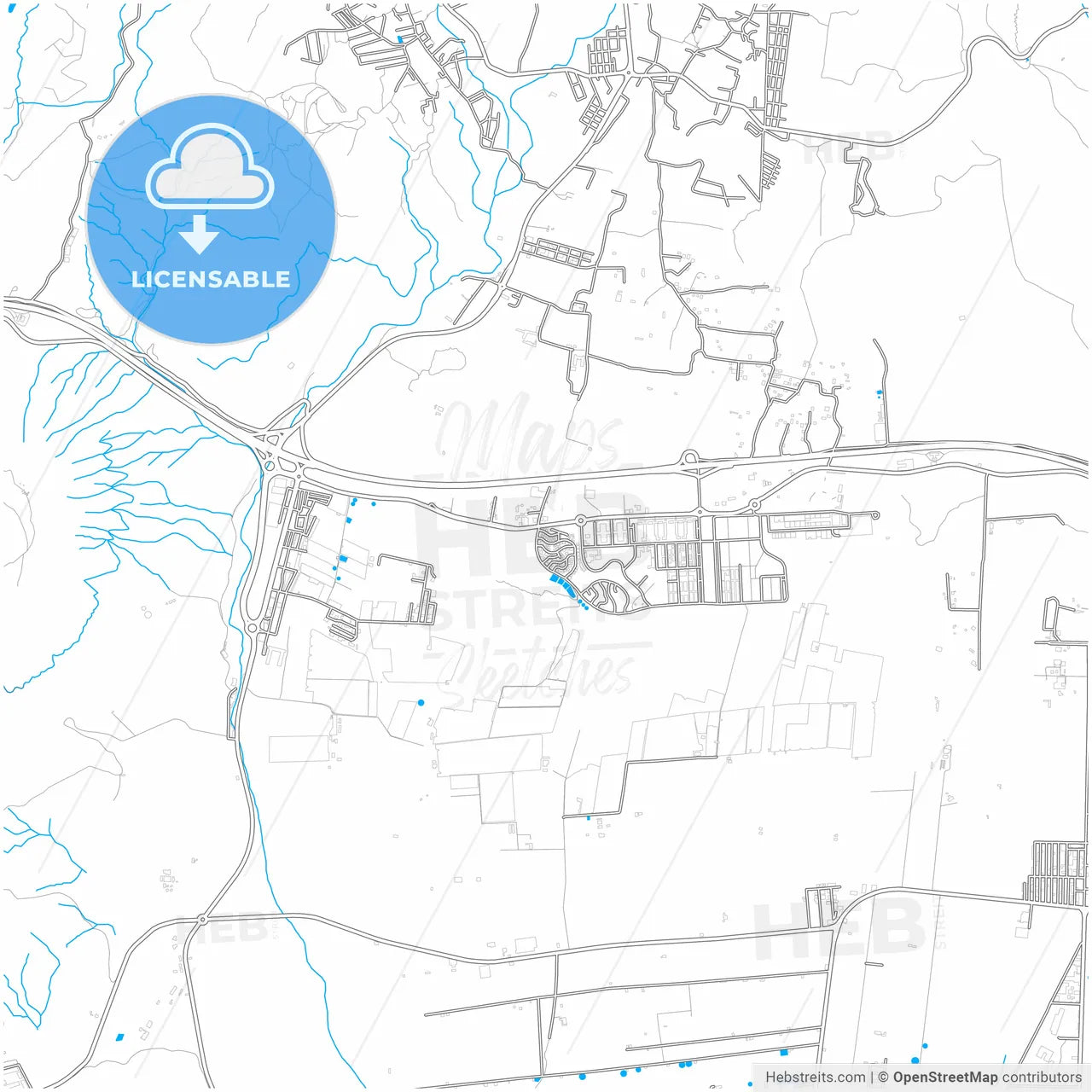 Arona, Santa Cruz de Tenerife, Spain, city map with high resolution roads.