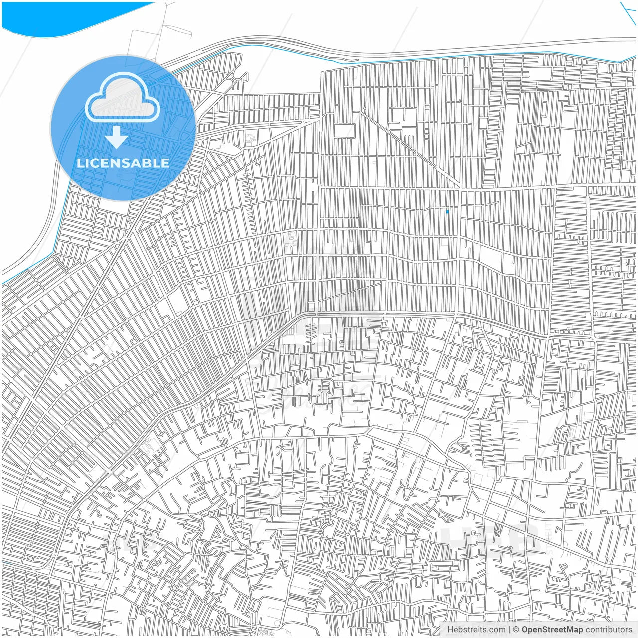 Chimalhuacán, México, Mexico, city map with high resolution roads.