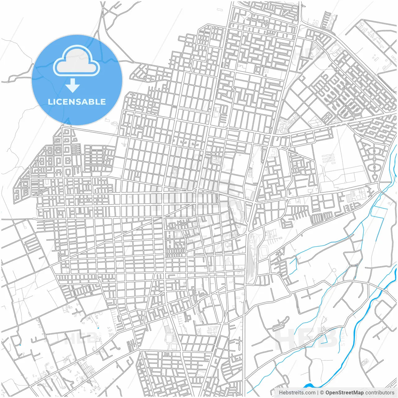 Calama, Chile, city map with high resolution roads.