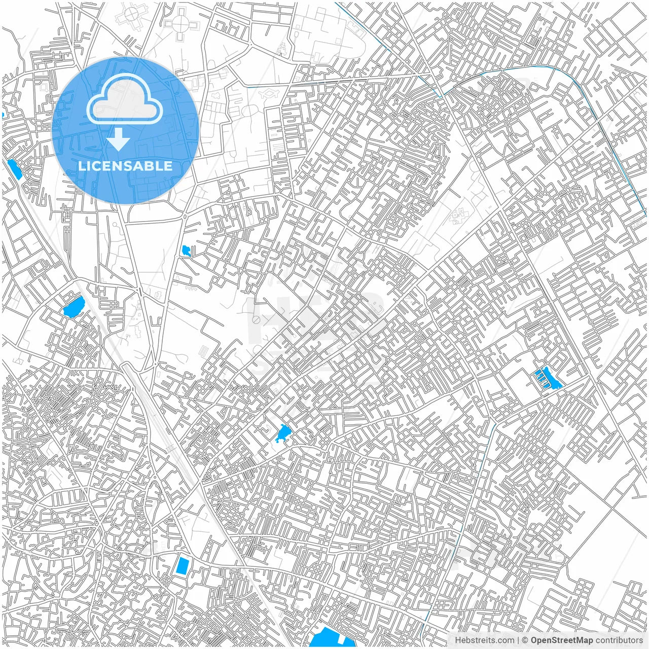 Aligarh, Uttar Pradesh, India, city map with high resolution roads.
