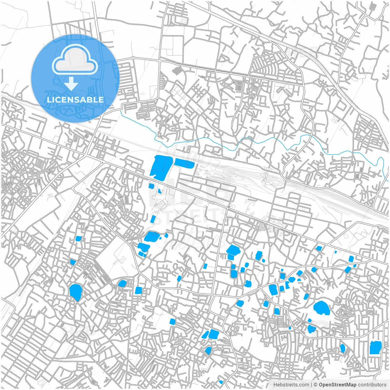 Asansol, West Bengal, India, city map with high resolution roads.