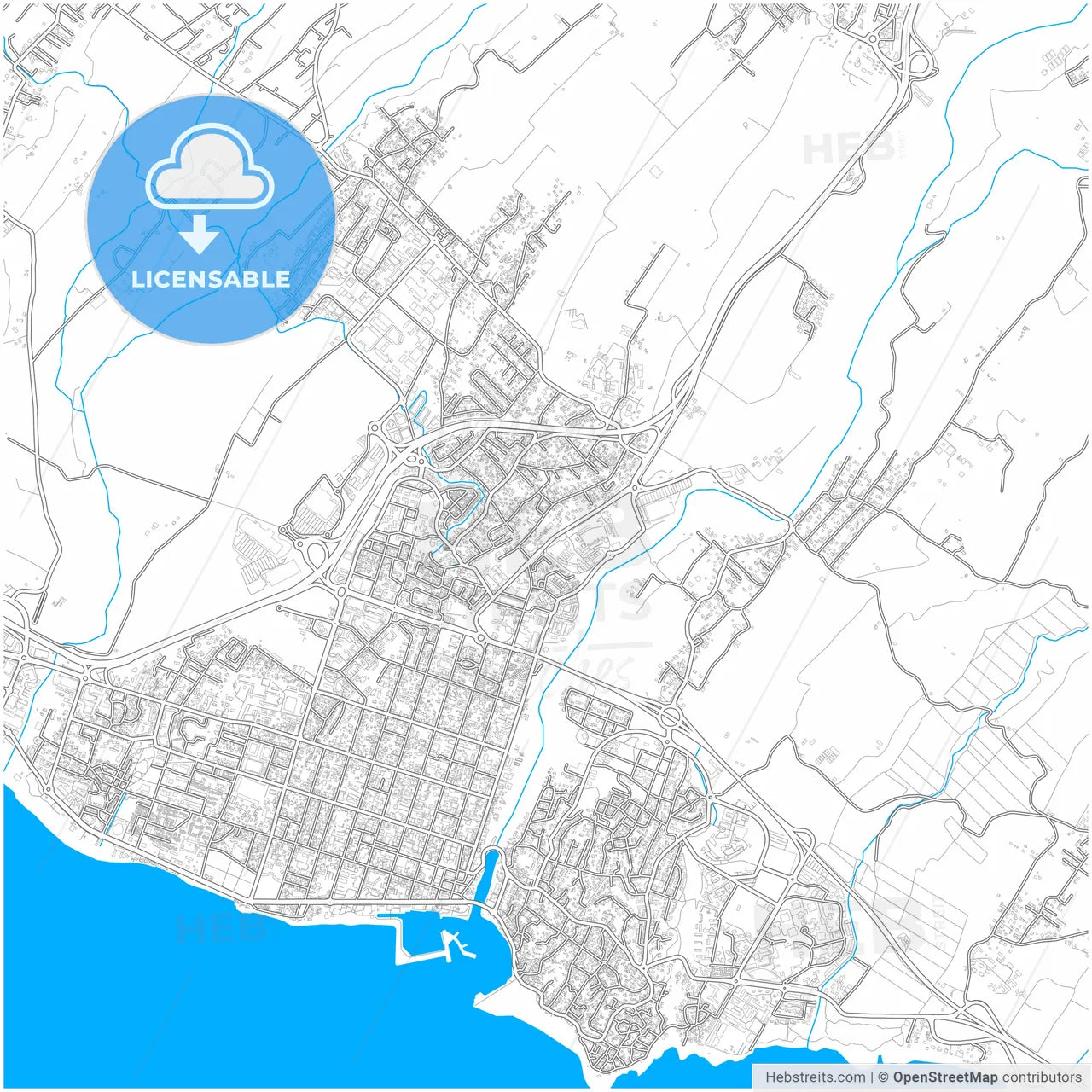 Saint-Pierre, Réunion, France, city map with high resolution roads.