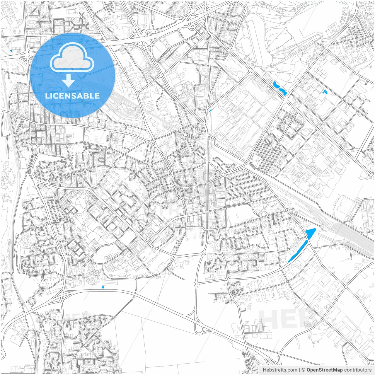 Vénissieux, Rhône, France, city map with high resolution roads.