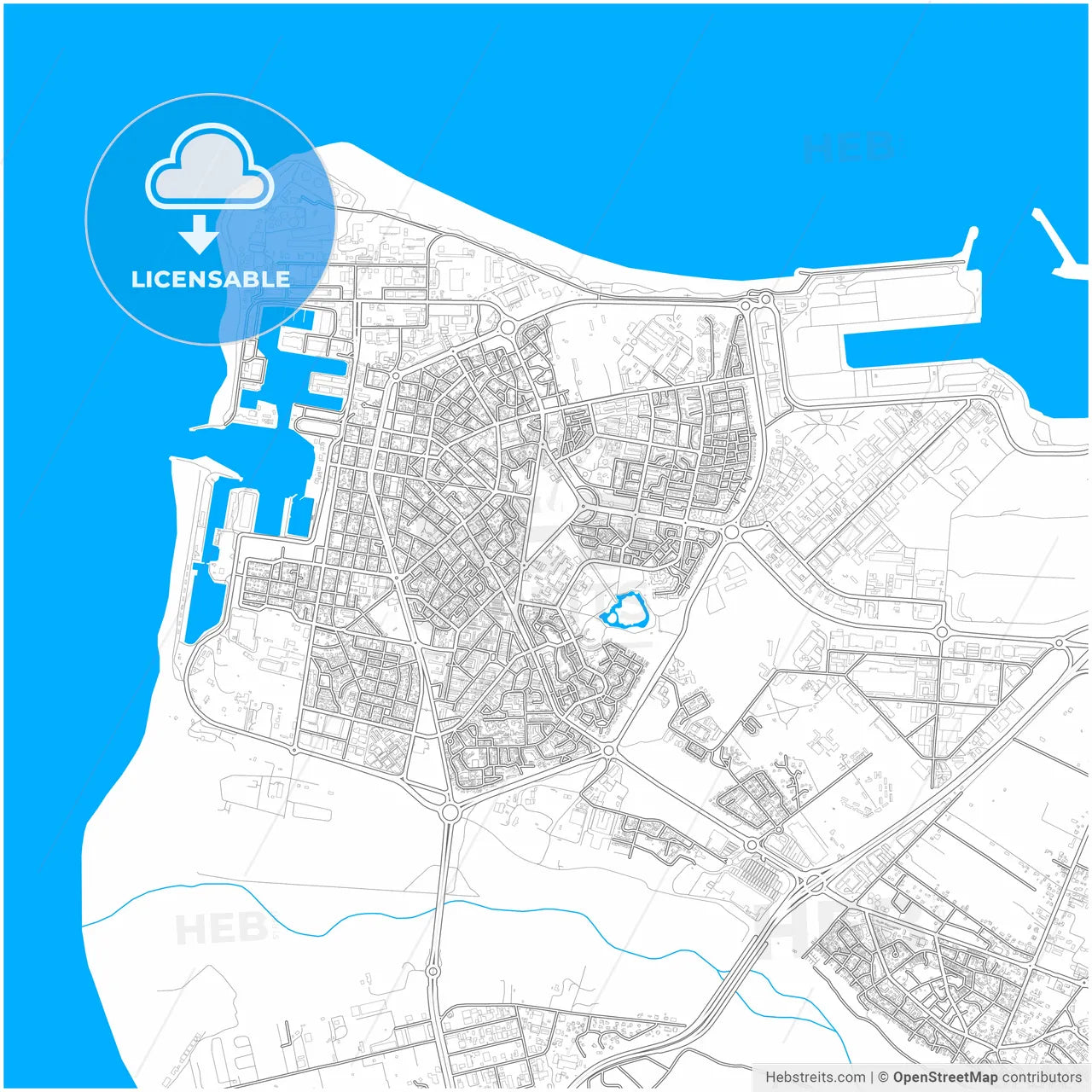 Le Port, Réunion, France, city map with high resolution roads.
