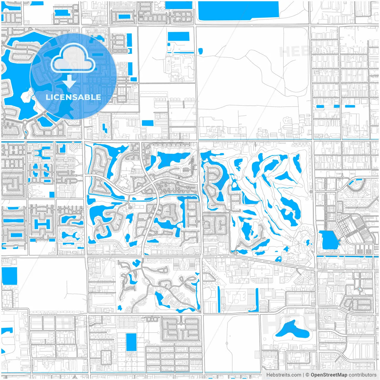 Doral, Florida, United States, city map with high resolution roads.