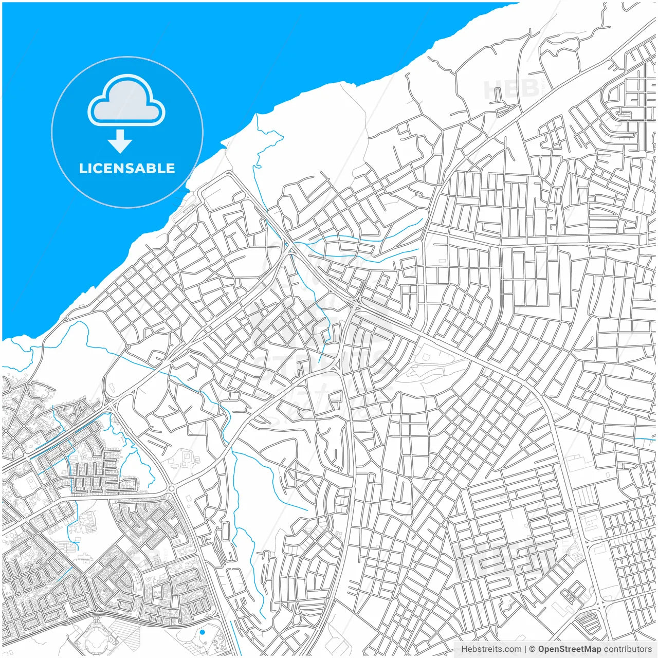 Ciudad Guayana, Venezuela, city map with high resolution roads.