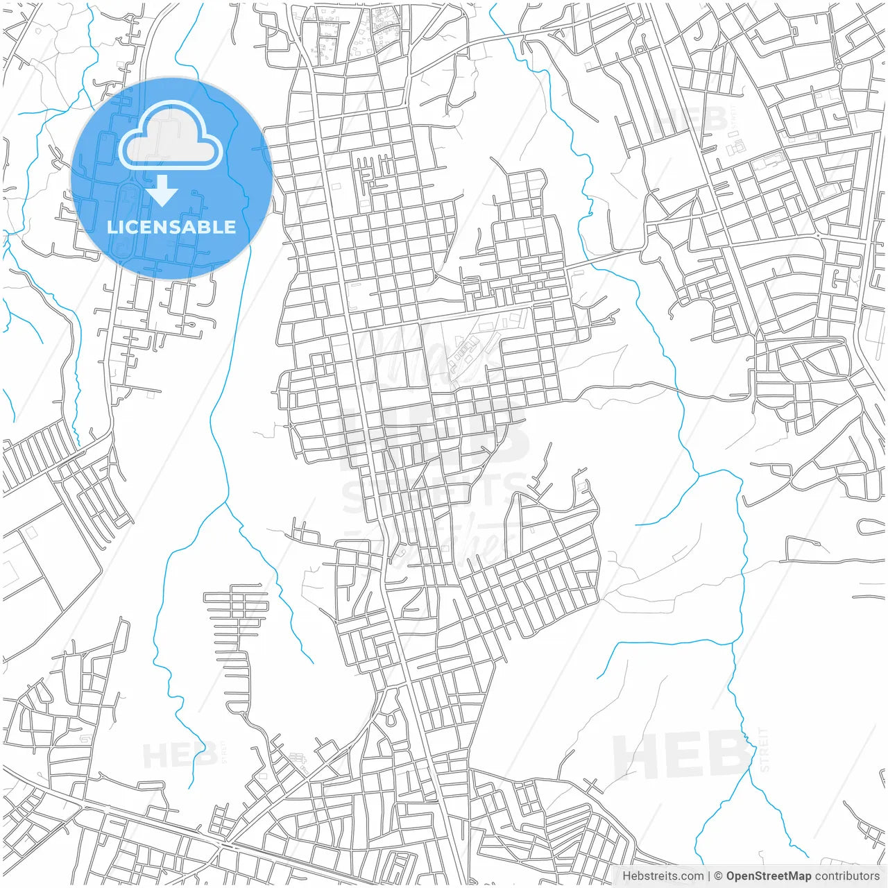 Ciudad Bolivar, Venezuela, city map with high resolution roads.