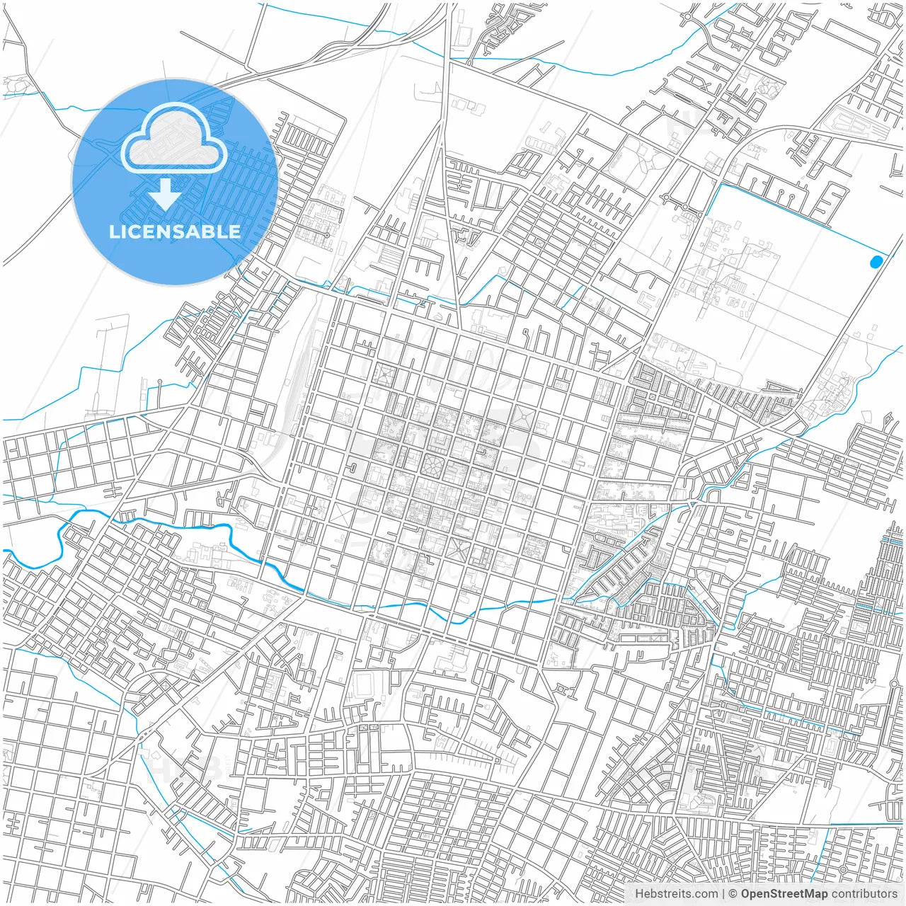 Chillan, Chile, city map with high resolution roads.