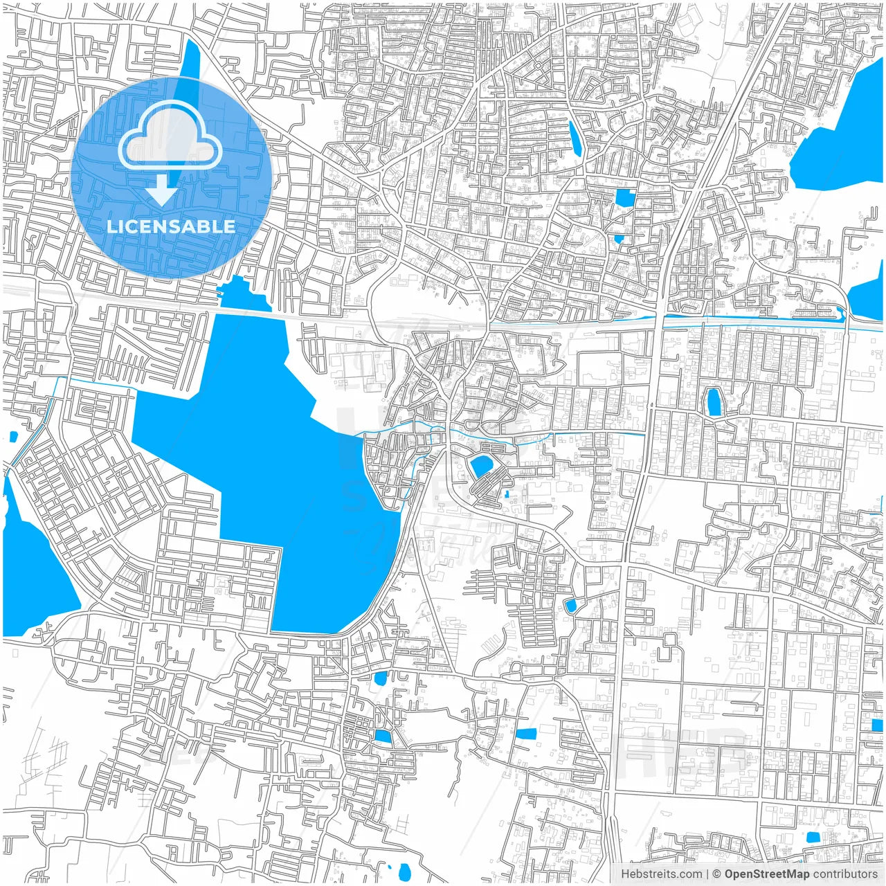 Ambattur, Tamil Nadu, India, city map with high resolution roads.