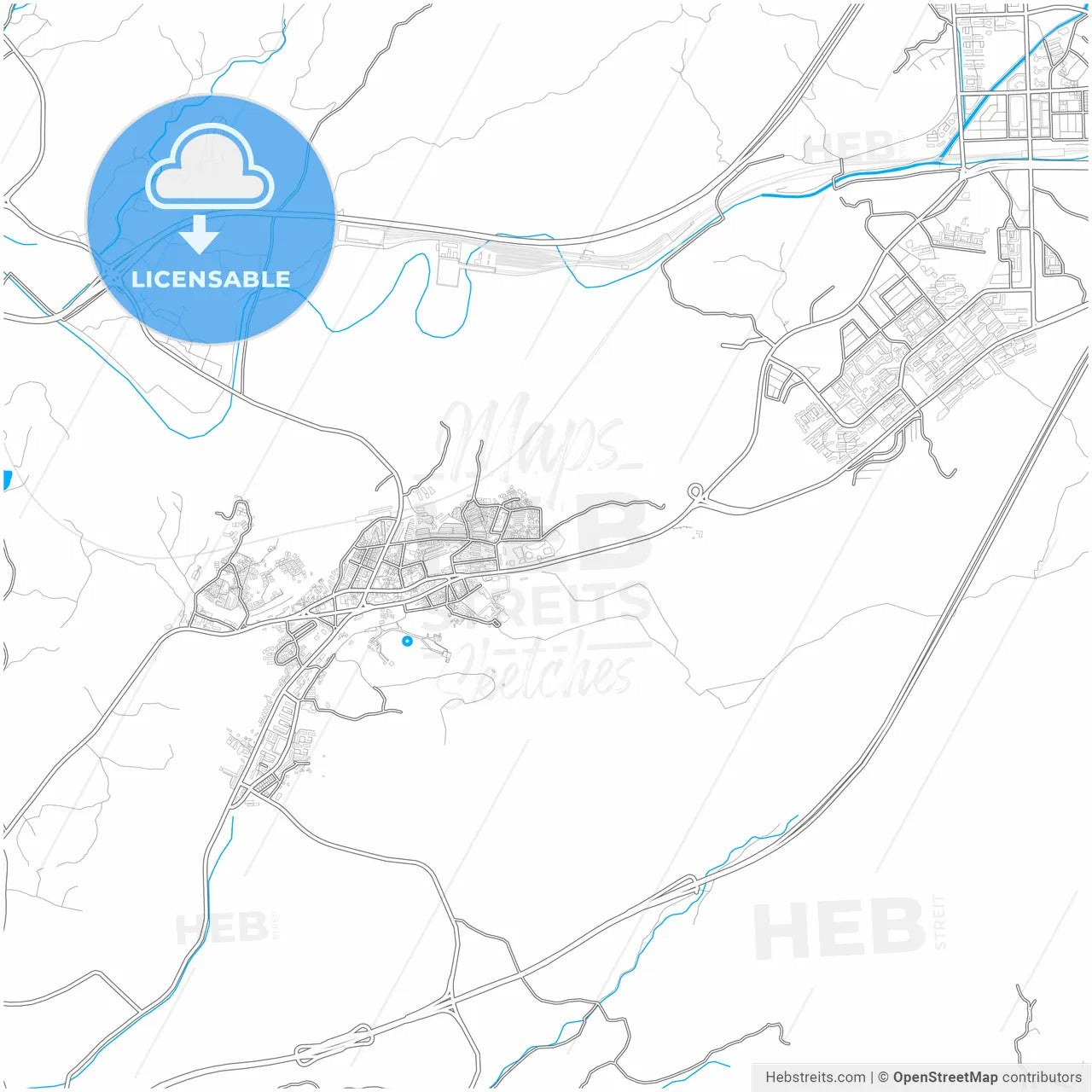 Namyangju, Gyeonggi, South Korea, city map with high resolution roads.