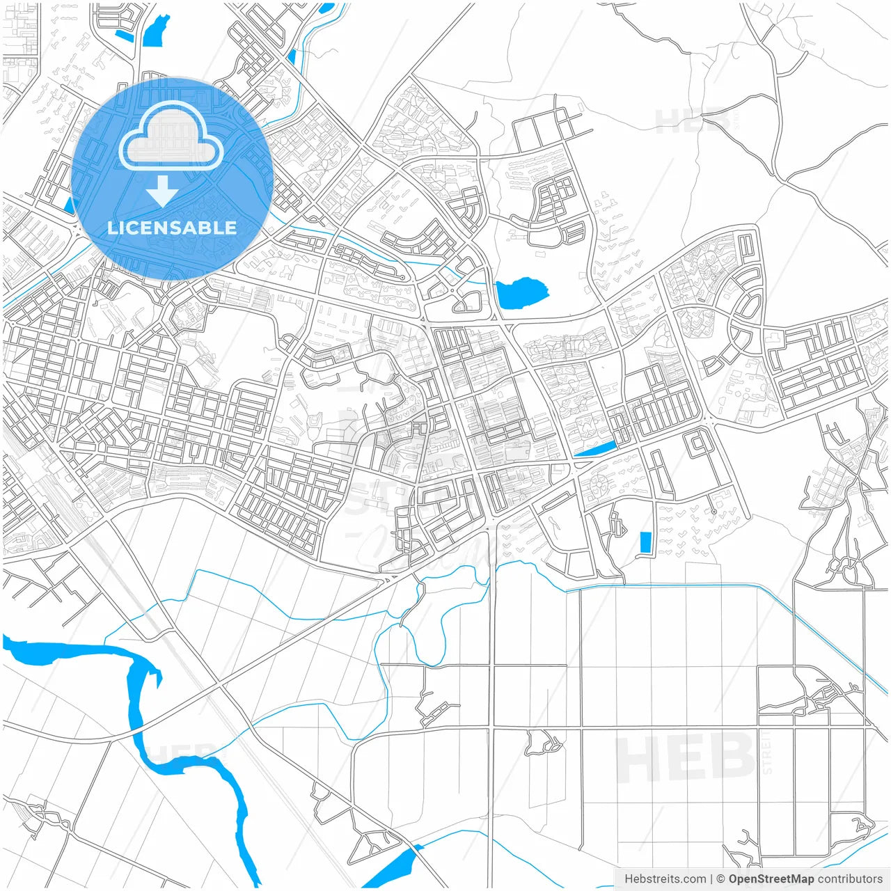 Pyeongtaek, Gyeonggi, South Korea, city map with high resolution roads.