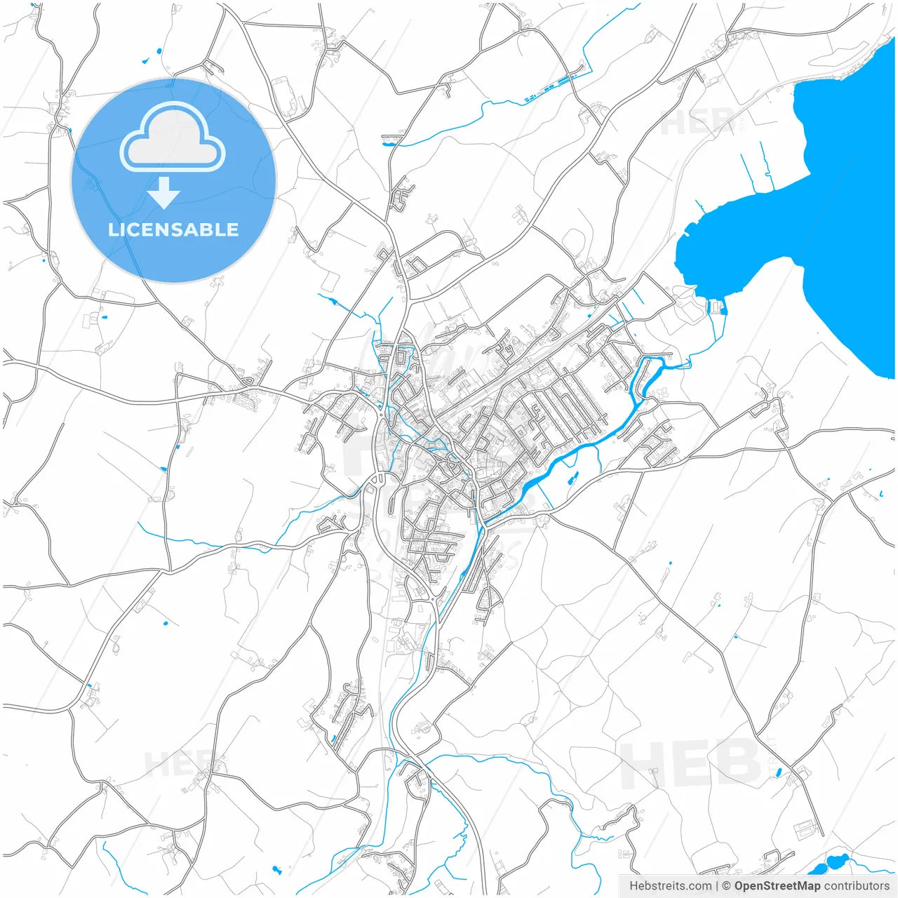 Seekirchen am Wallersee, Salzburg, Austria, city map with high resolution roads.