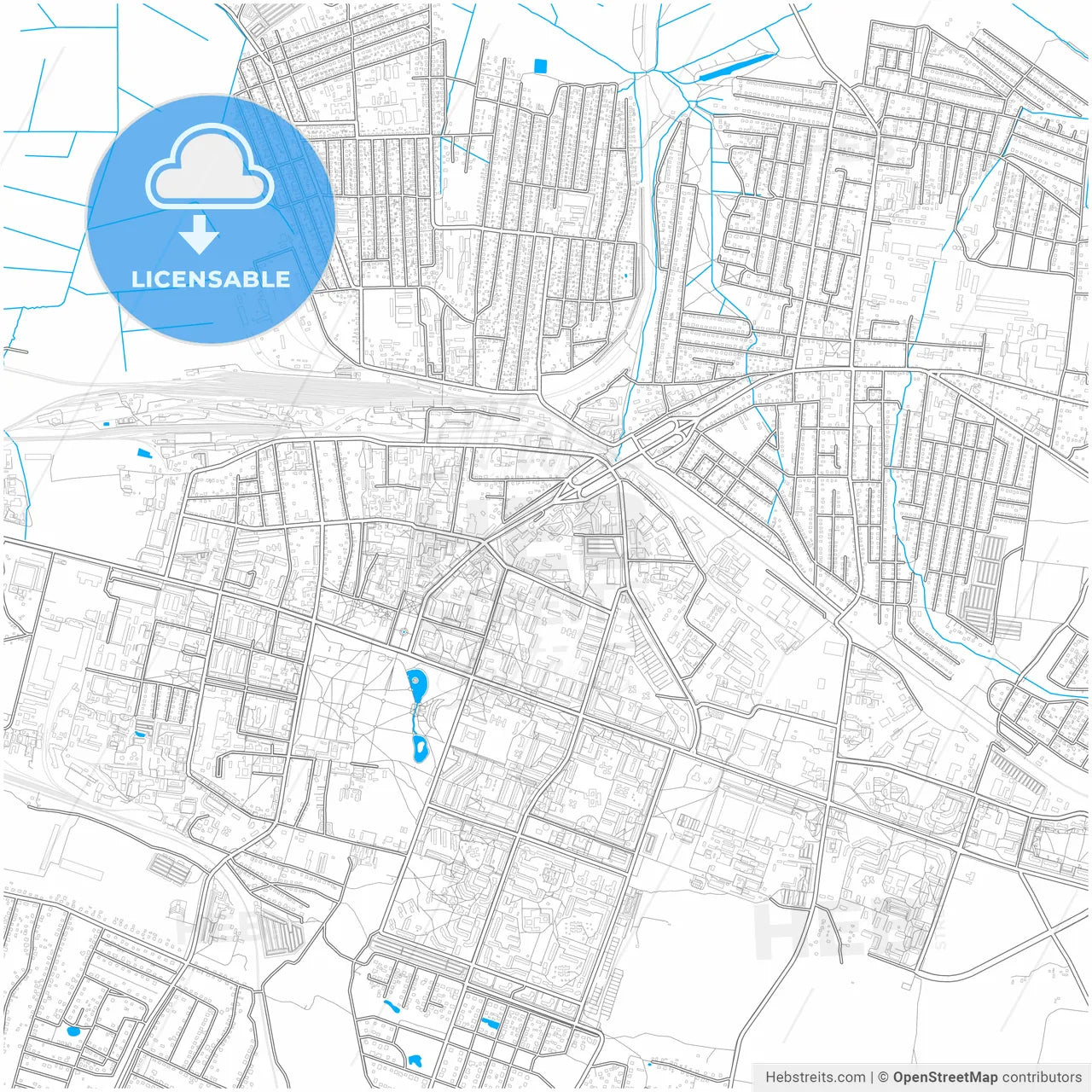 Maladzyechna, Rajon, Belarus, city map with high resolution roads.