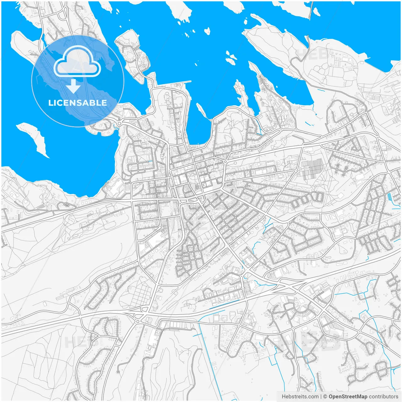 Lappeenranta, Finland, city map with high resolution roads.