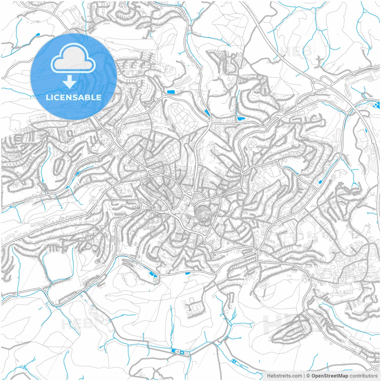 Ludenscheid, North Rhine-Westphalia, Germany, city map with high resolution roads.