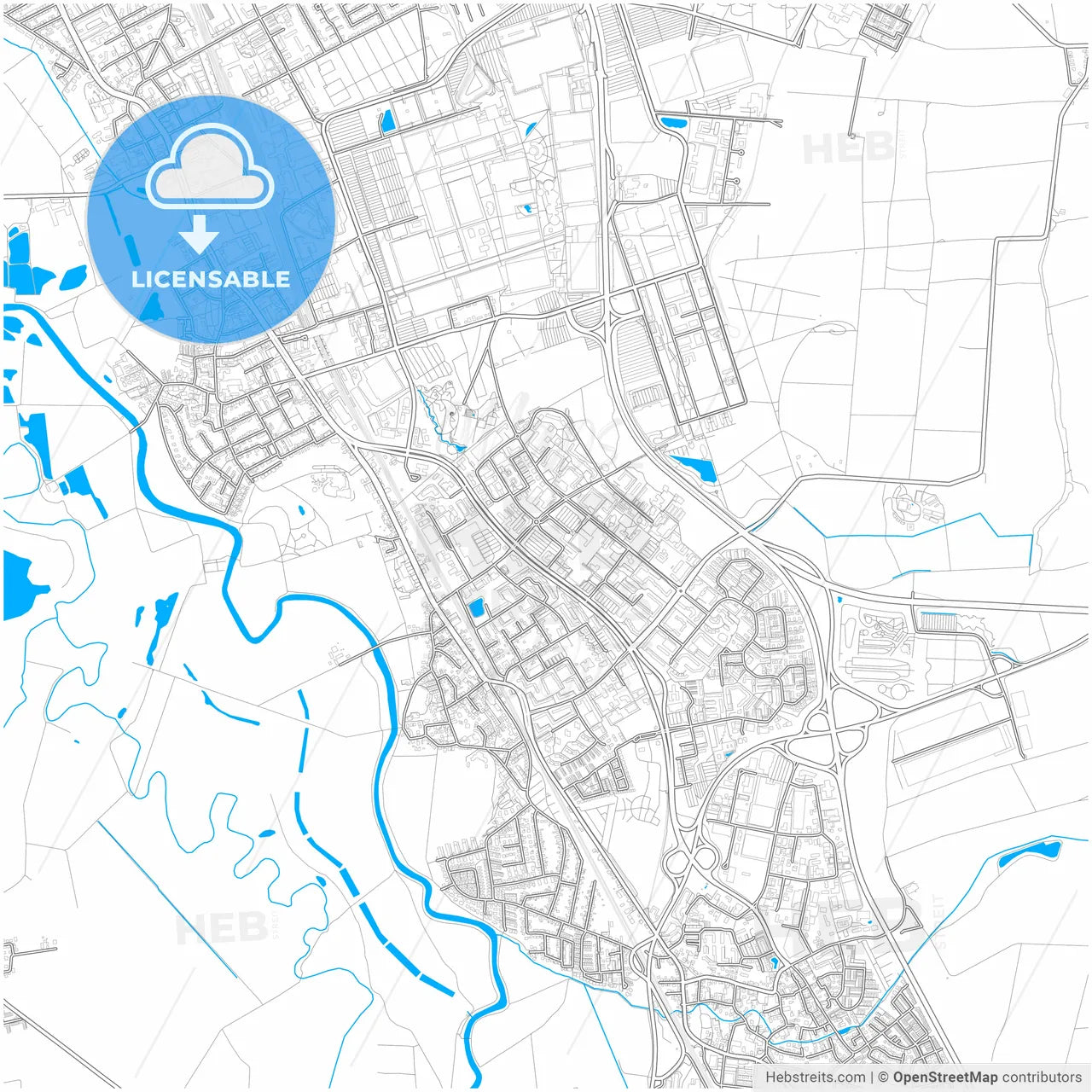 Laatzen, Lower Saxony, Germany, city map with high resolution roads.