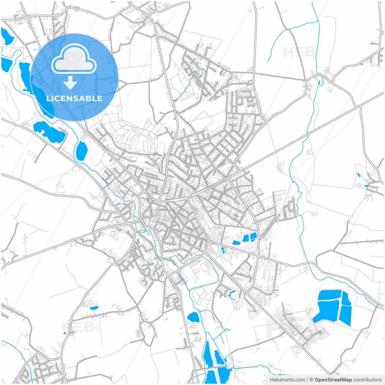 Lage, North Rhine-Westphalia, Germany, city map with high resolution roads.
