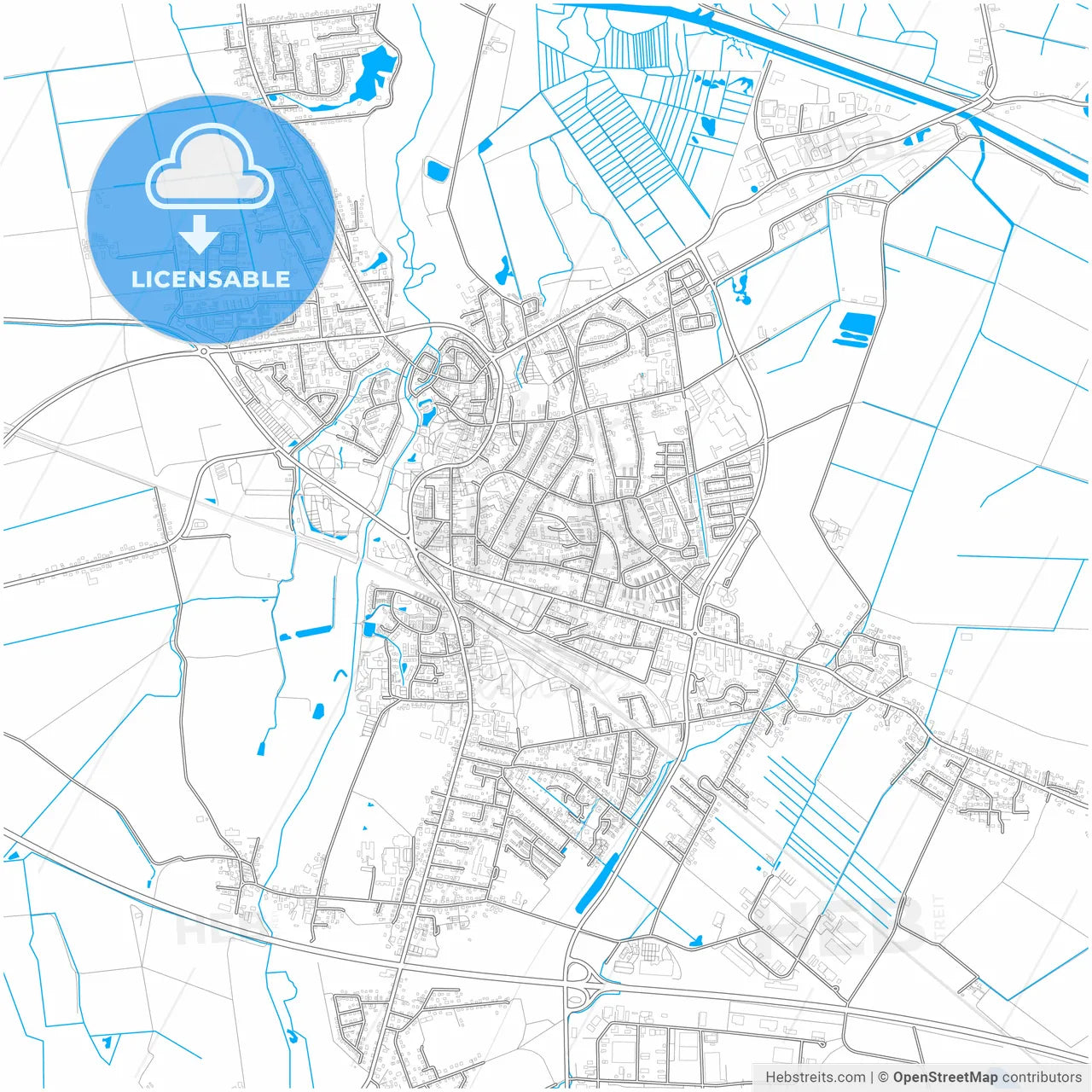 Winsen (Luhe), Lower Saxony, Germany, city map with high resolution roads.