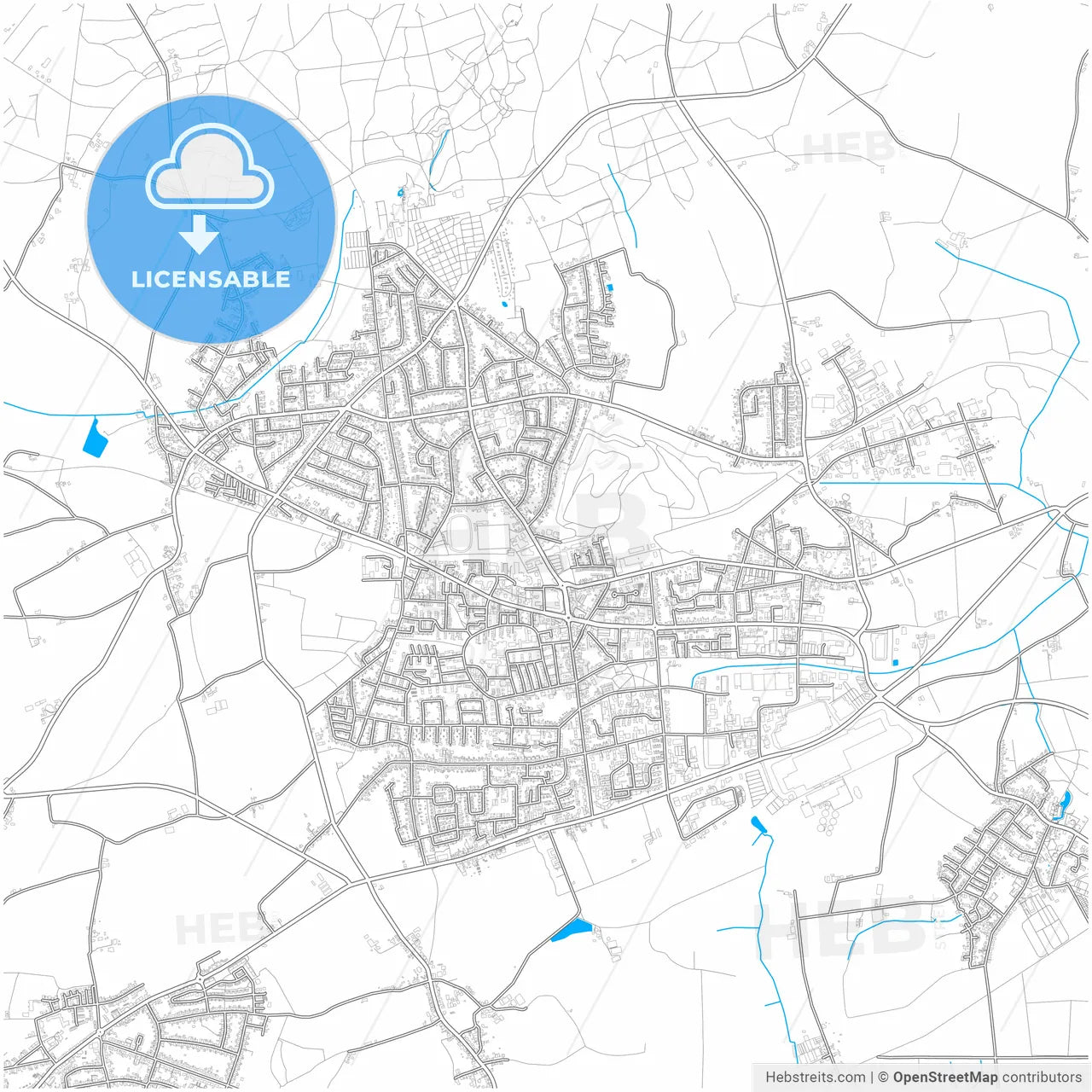 Oer-Erkenschwick, North Rhine-Westphalia, Germany, city map with high resolution roads.