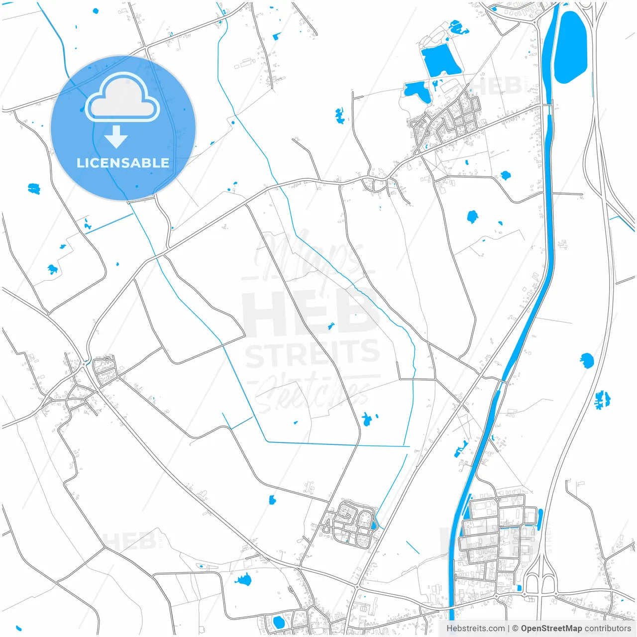 Tynaarlo, Drenthe, Netherlands, city map with high resolution roads.
