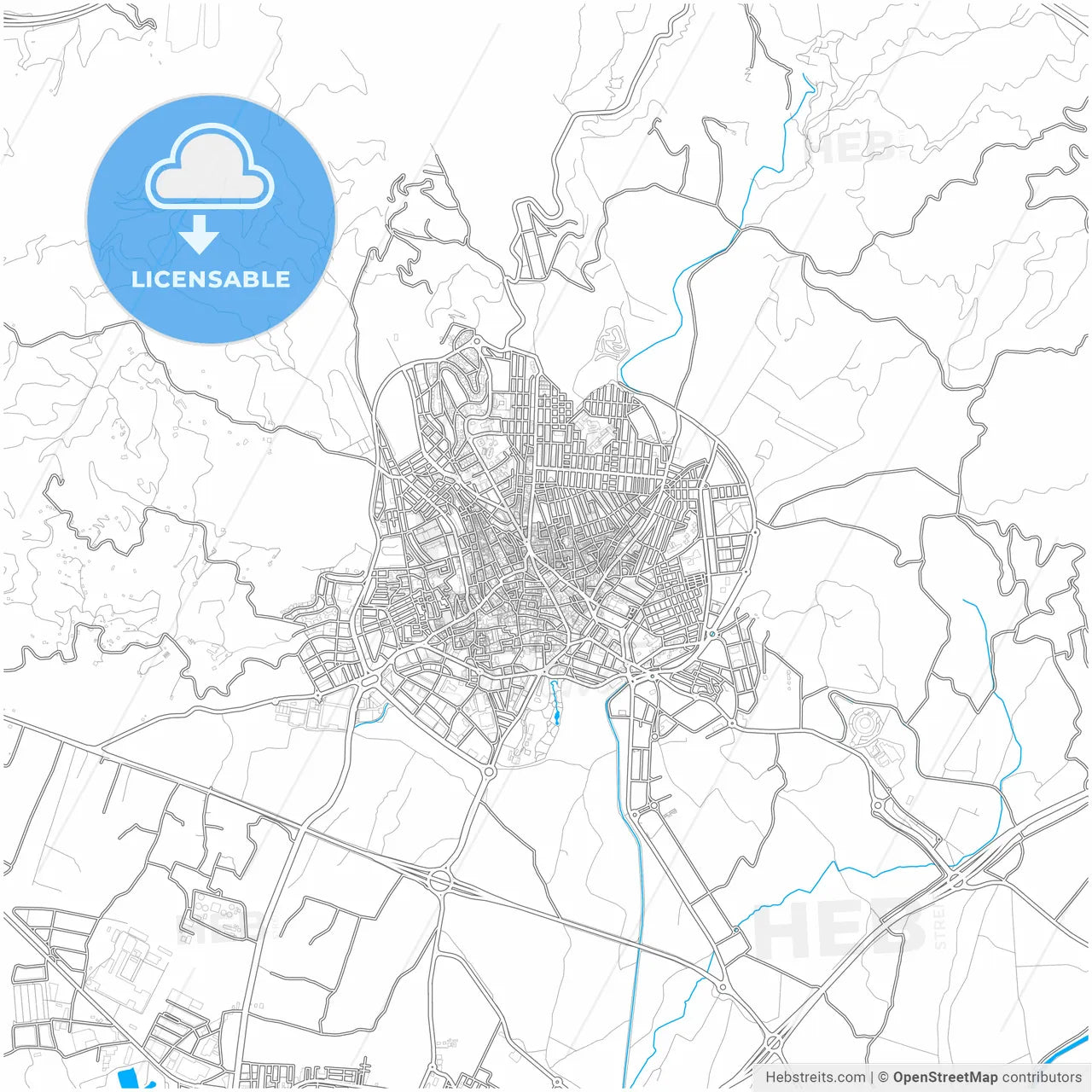 Motril, Granada, Spain, city map with high resolution roads.