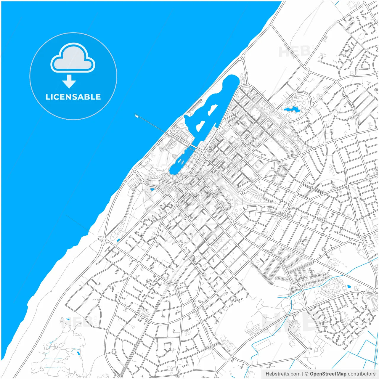 Southport, North West England, England, city map with high resolution roads.