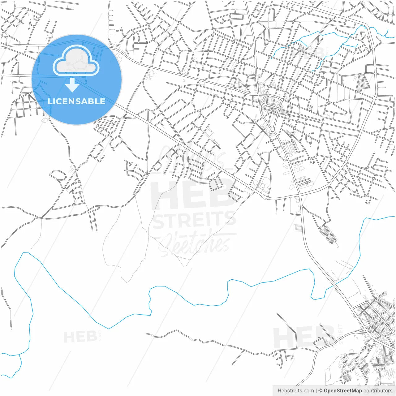 Chitré, Herrera, Panama, city map with high resolution roads.