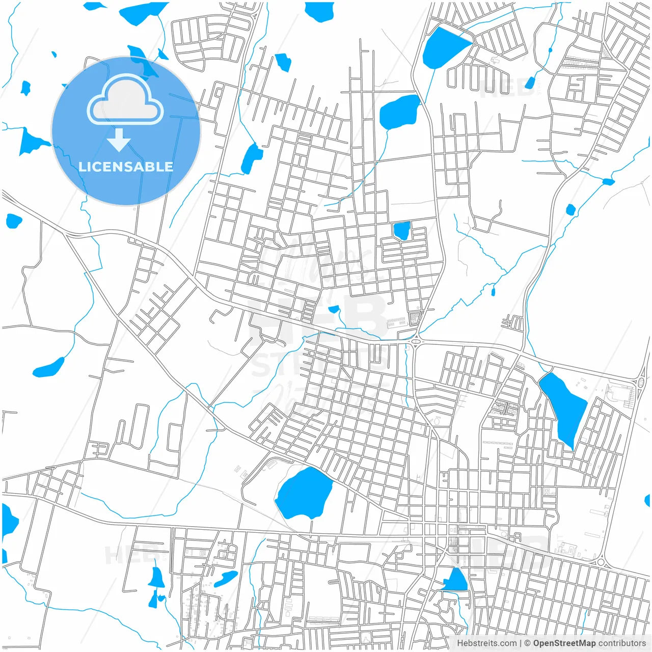 Caucaia, Brazil, city map with high resolution roads.
