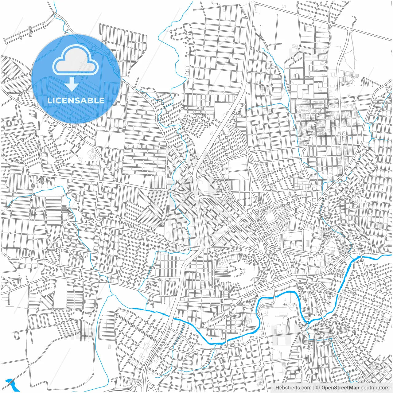 Caruaru, Brazil, city map with high resolution roads.