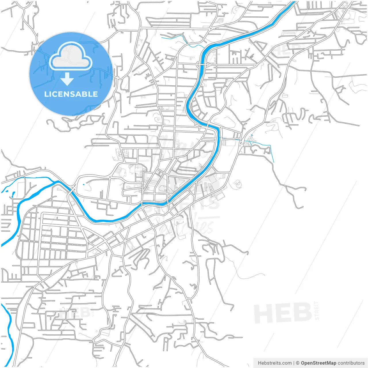 Brusque, Brazil, city map with high resolution roads.