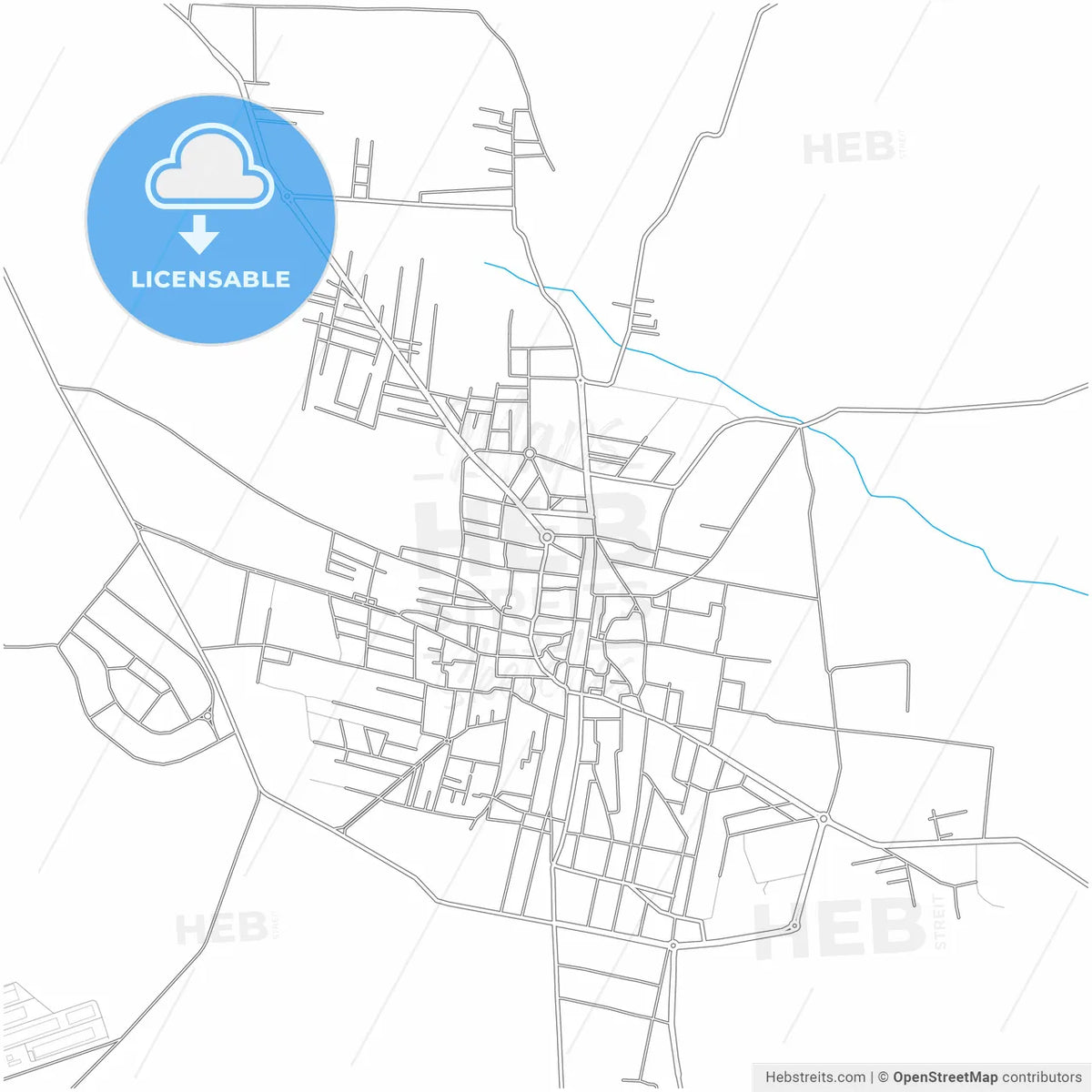 Al-Safira, Syria, city map with high resolution roads.