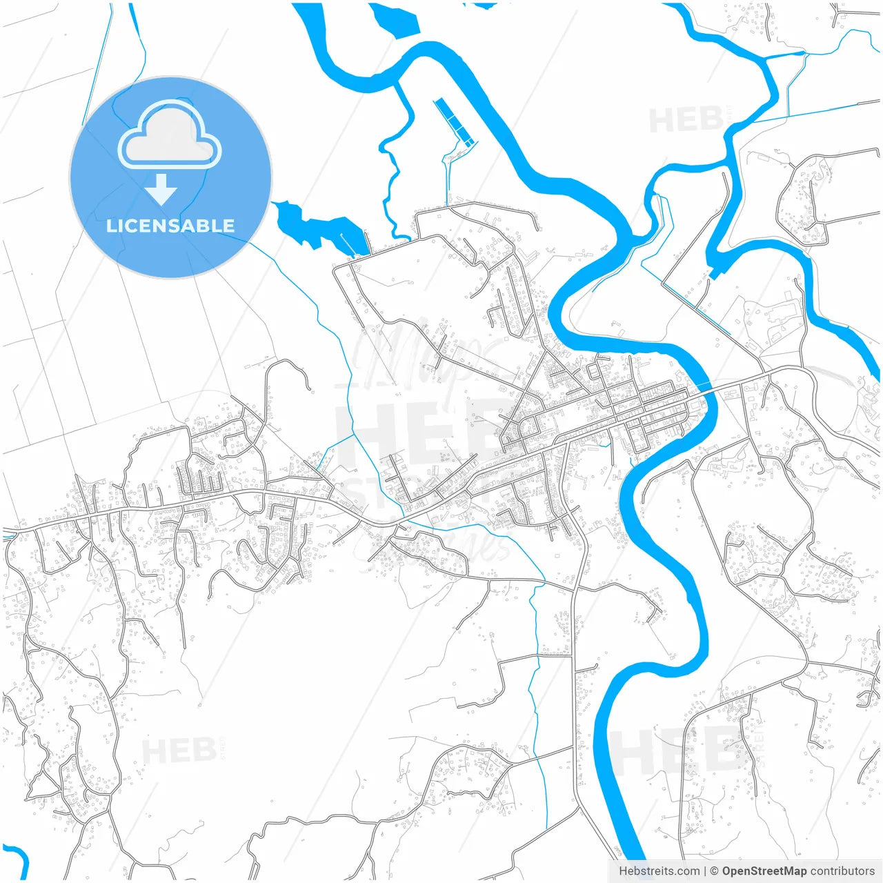 Labasa, Fiji, city map with high resolution roads.