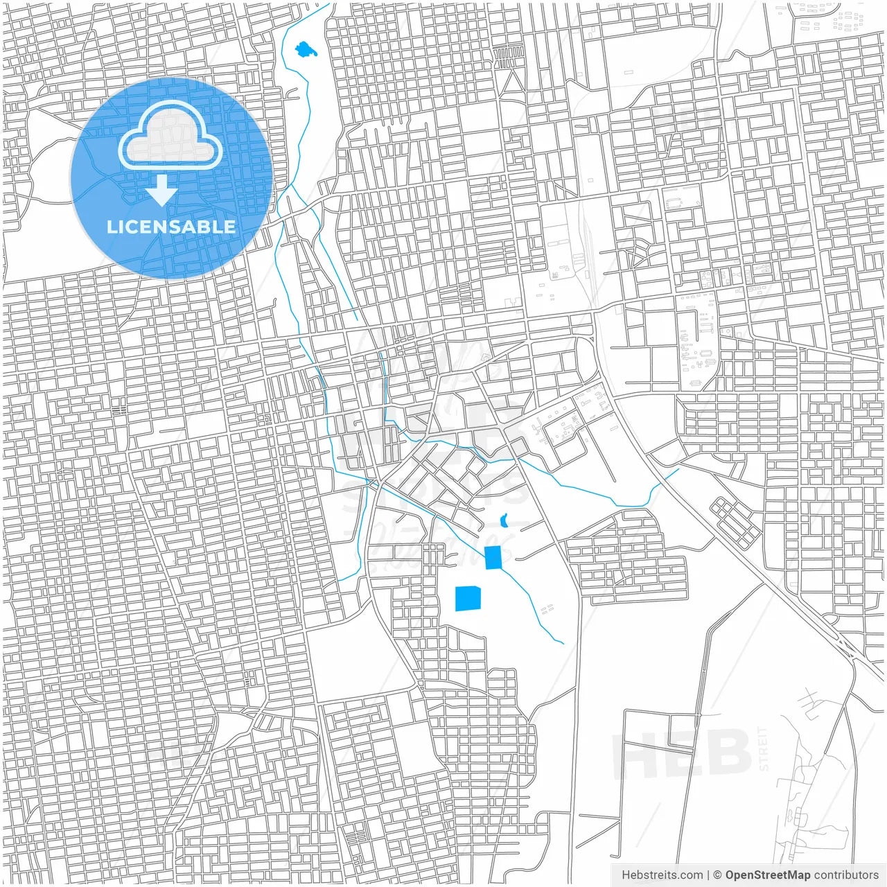 El Obeid, Sudan, city map with high resolution roads.