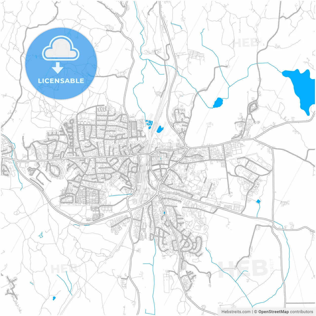 Ski, Akershus, Norway, city map with high resolution roads.