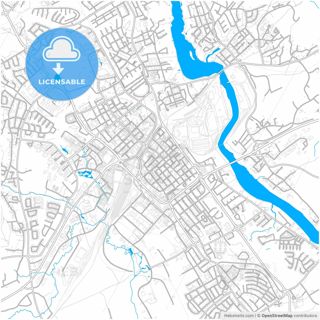 Borlänge, Sweden, city map with high resolution roads.