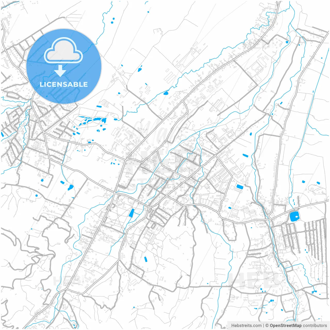 Boryslav, Lviv Oblast, Ukraine, city map with high resolution roads.