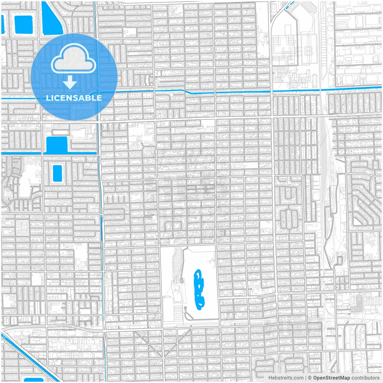 Hialeah, Florida, United States, city map with high resolution roads.