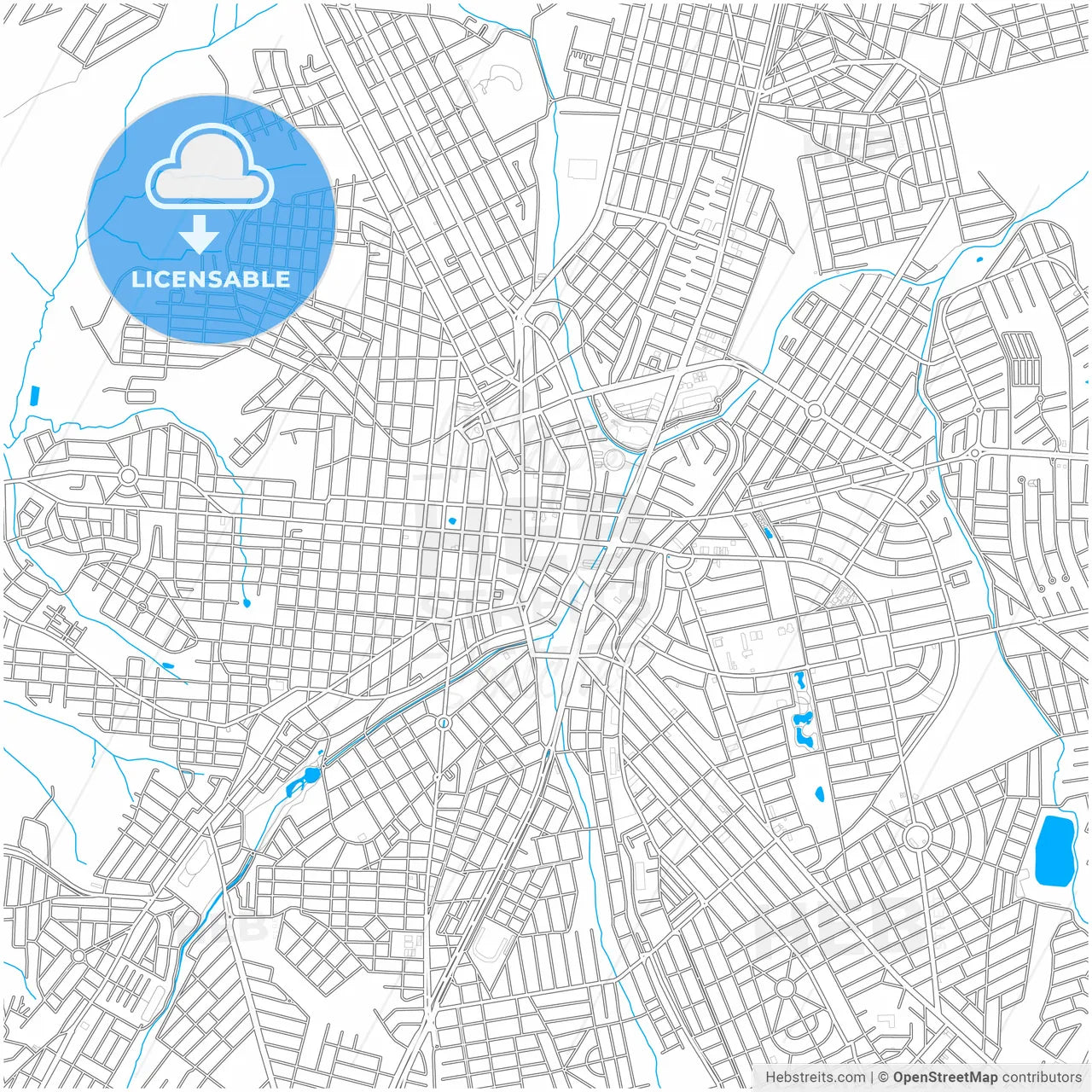 Anapolis, Brazil, city map with high resolution roads.