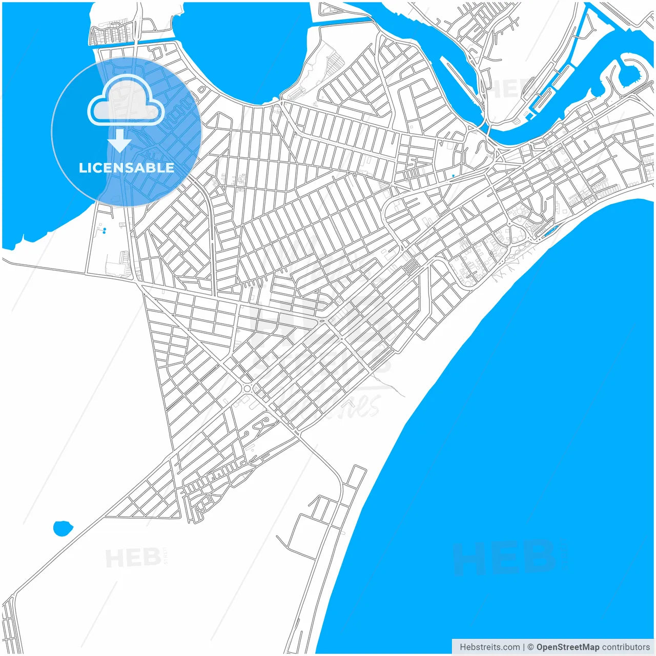Cabo Frio, Brazil, city map with high resolution roads.