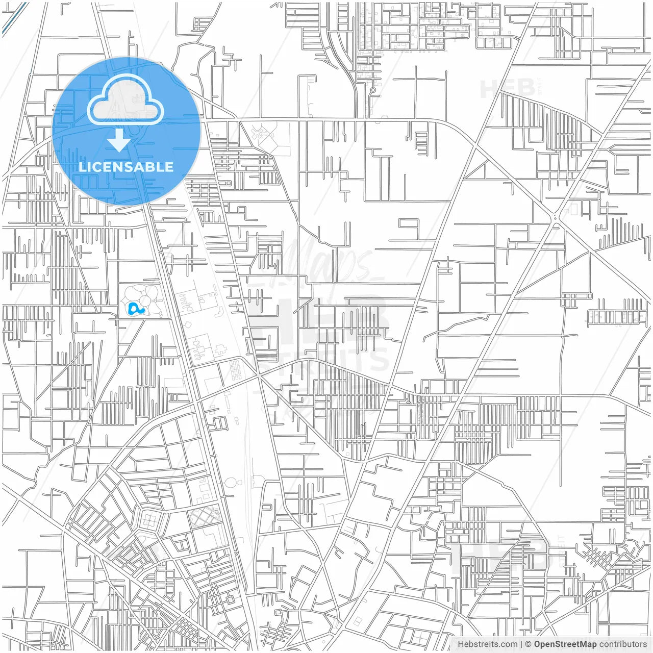 Gujranwala, Punjab, Pakistan, city map with high resolution roads.