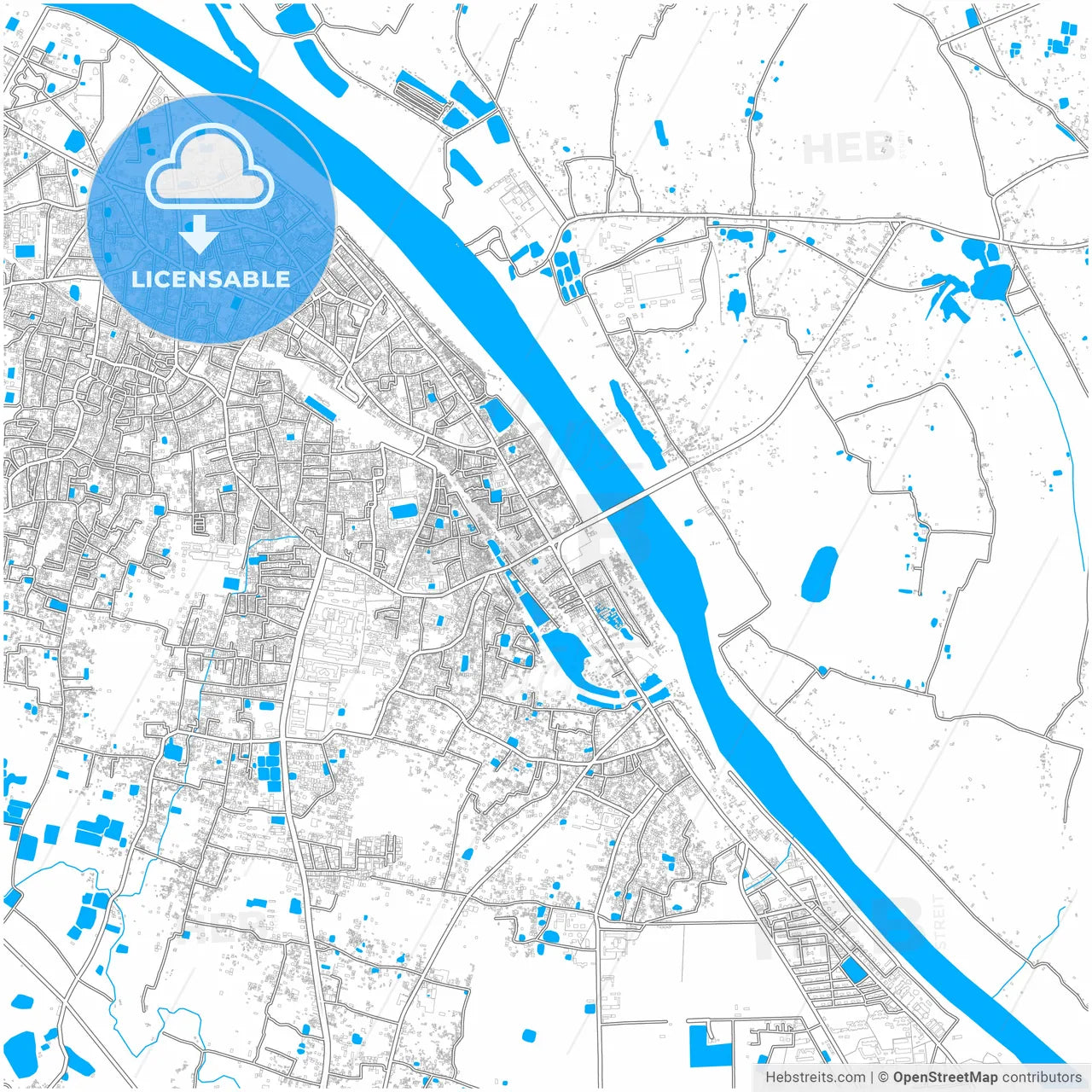 Mymensingh, Mymensingh, Bangladesh, city map with high resolution roads.