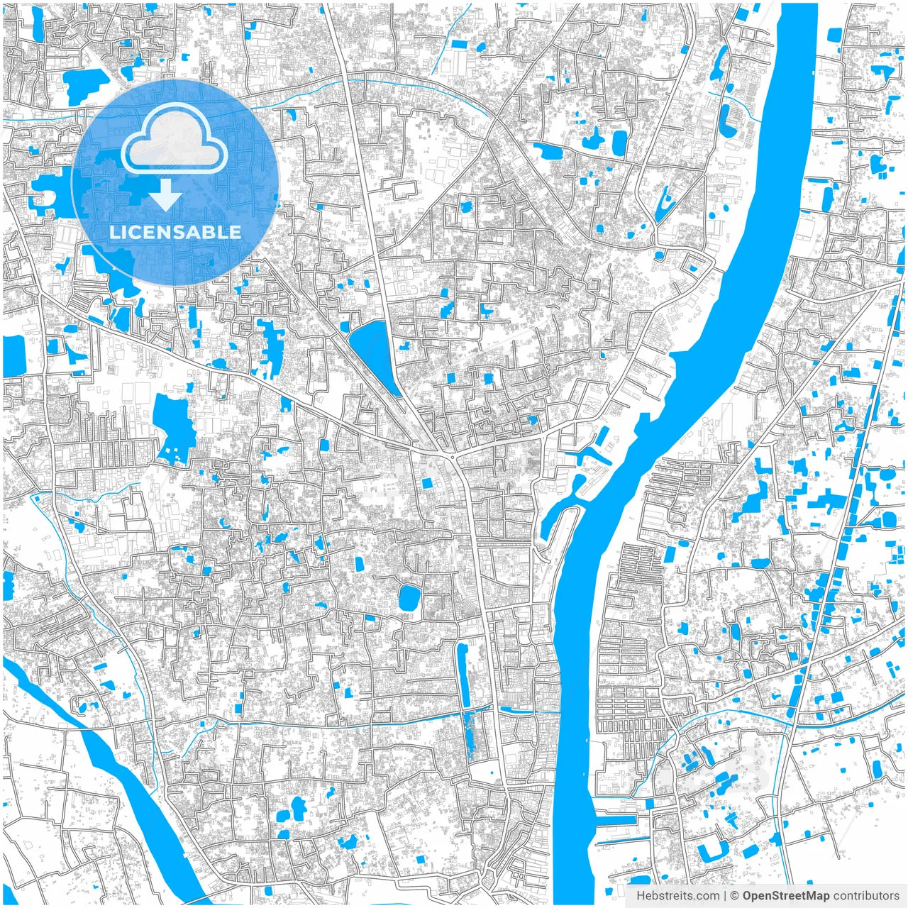 Narayanganj, Narayanganj, Bangladesh, city map with high resolution roads.