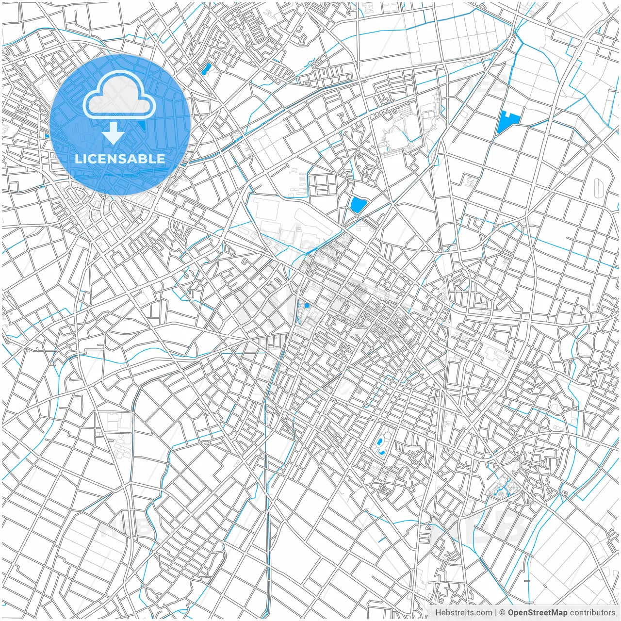Anjō, Aichi, Japan, city map with high resolution roads.